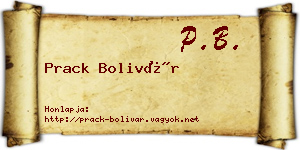 Prack Bolivár névjegykártya